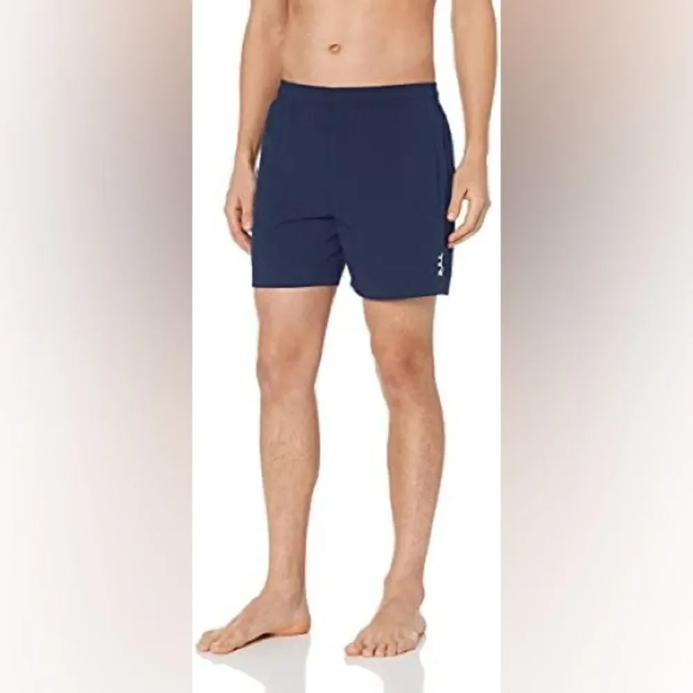 TYR Sea View Land Water Swim Shorts Men’s L Blue Elastic Waist Lined Pockets